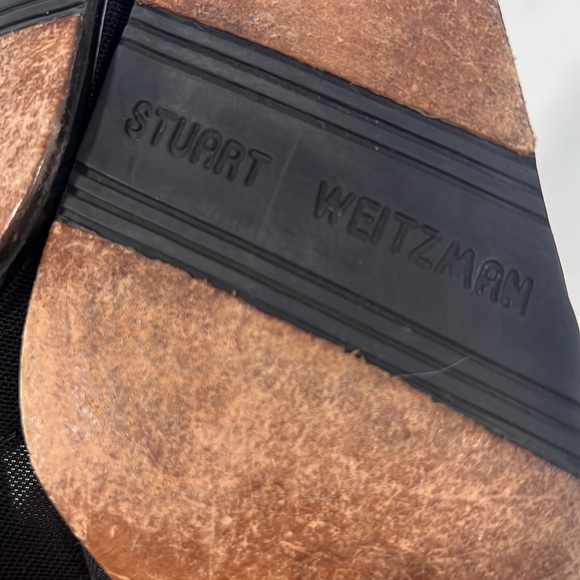 STUART WEITZMAN BLACK NYLON AND LEATHER LOW HEEL - Picture 10 of 13